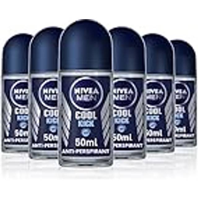 NIVEA Män Cool Kick Roll-on 6 x 50 ml deodorant för effektivt 72 timmars skydd deodorant roll-on utan alkohol och hudvänlig med färsk, uppfriskande doft