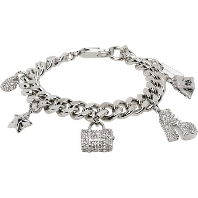Marc Jacobs, Accessoarer, Dam, ONE Size, Pave Mini Icon Charm Armband - gray (ONE SIZE)