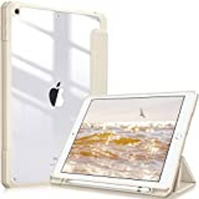 Fintie hybridfodral för iPad 9:e/8:e/7:e generationen (2021/2020/2019) 10,2 tum - Inbyggd pennhållare, stötsäkert fodral med klart transparent bakstycke, stjärnljus (starlight)