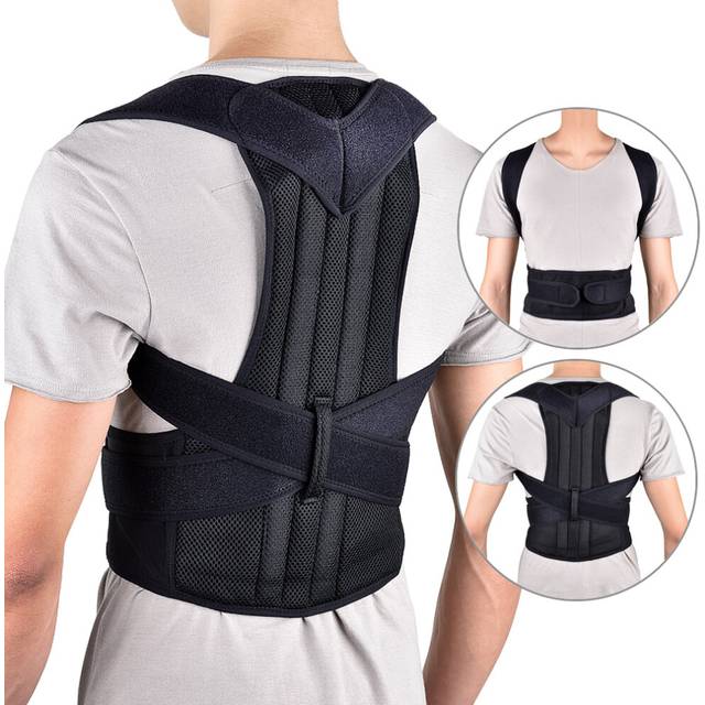 Straight Back Posture Corrector Shoulder Lumbar Brace Spine Support Belt Adjustable Corset Correction Body Improve with Plate