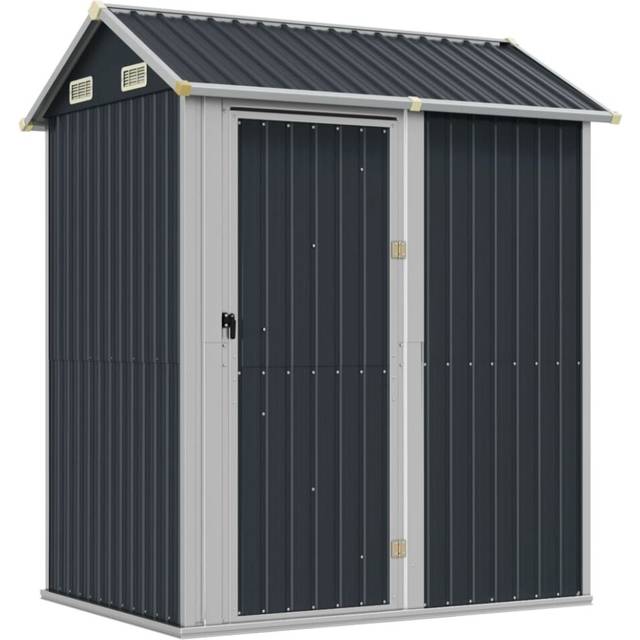 vidaXL Garden Shed Anthracite 192x152.5x237 cm Galvanised Steel