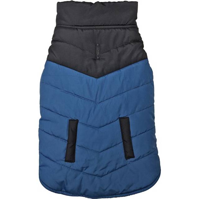 Fashion Pet Color Block Puffer Dog Coat Blue Extra Large
