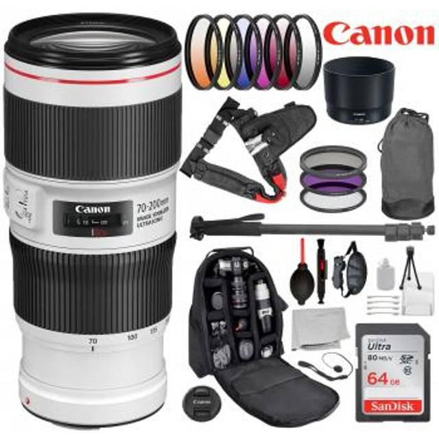 Canon EF 70-200mm f/4L IS II USM Lens - 2309C002 with 18pc Advanced Lens Bundle
