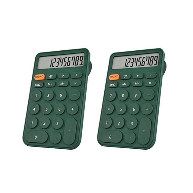 2 Pack Basic Calculator, Pocket Size Mini Calculators, Green