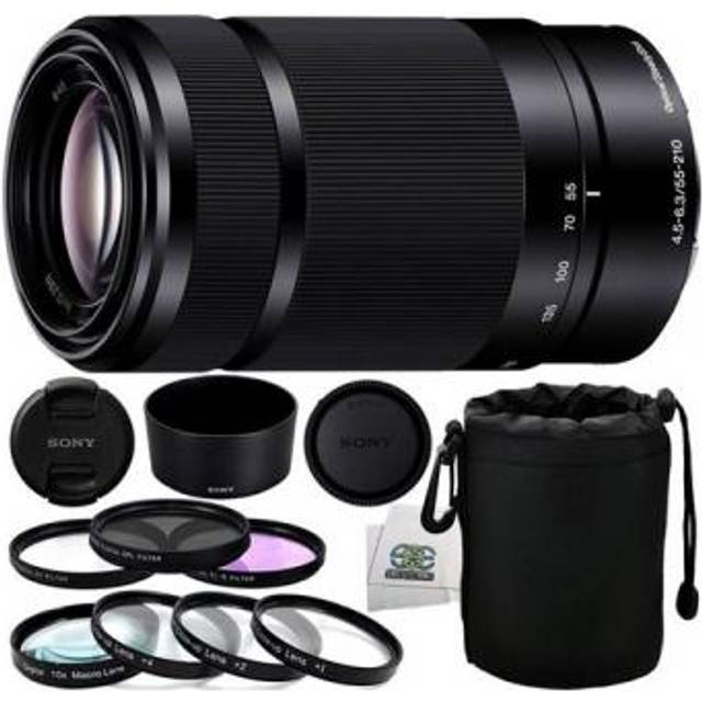Sony SEL55210 55-210mm f/4.5-6.3 Lens + Accessory Bundle Black