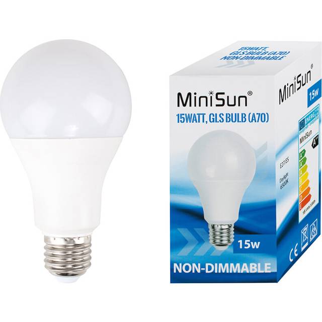 Pack of 5 High Power 15w LED ES E27 GLS Energy Saving Long Life Bulb - 6500K Cool White [Energy Class A++]