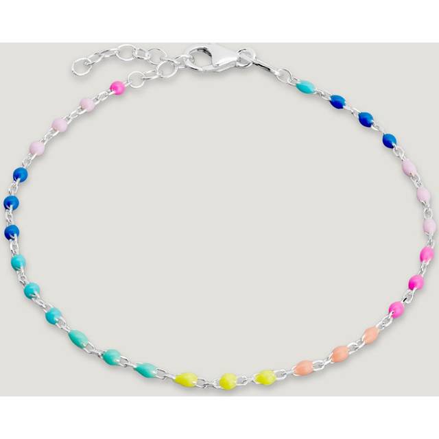 John Greed CANDY Sky Silver Enamel Rainbow Bead Bracelet For Women - silver