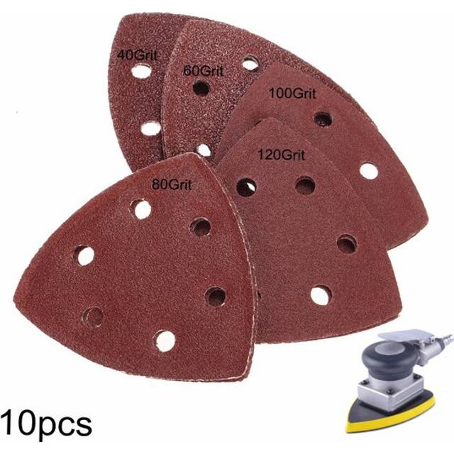 10pcs 90mm 40 60 80 100 120 Grit Sanding Sheets Triangle Sander Pads