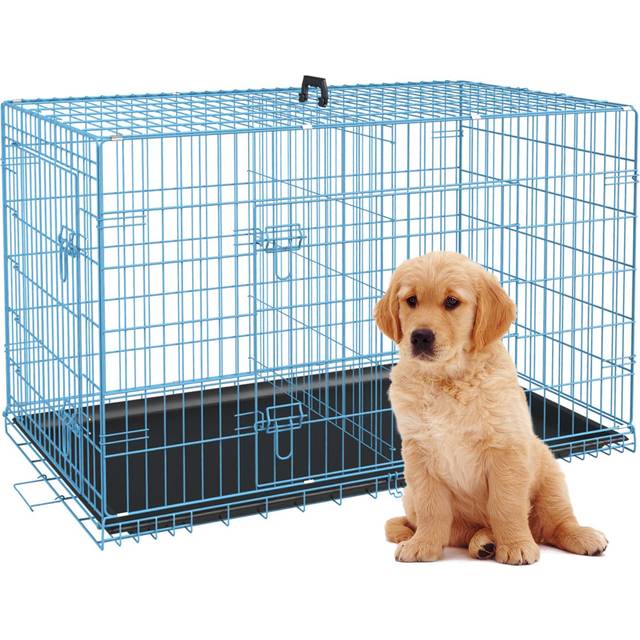 BestPet 24 Inch Dog Crates for Small Dogs Folding Mental Wire Crates Dog Kennels Outdoor and Indoor Pet Dog Cage Crate with Double-Door Divider Panel