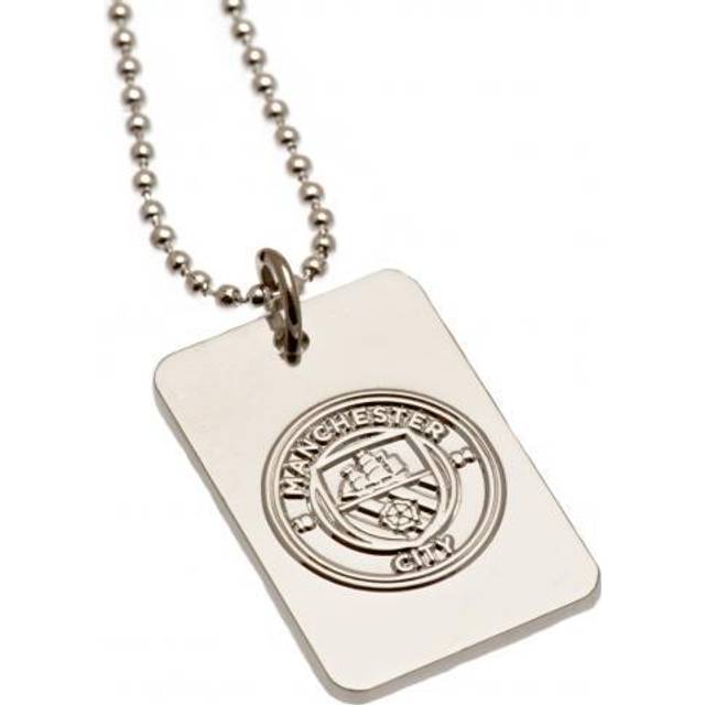Manchester City FC Silver Plated Dog Tag And Chain
