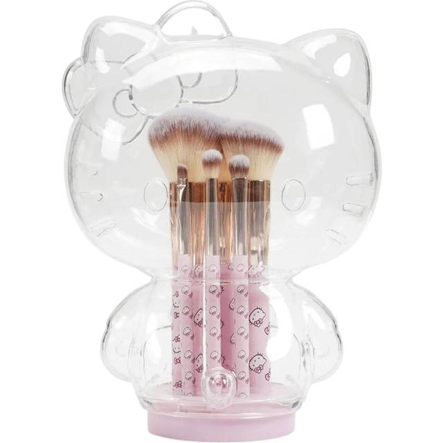 Impressions Vanity Hello Kitty 6 PCs Makeup Brush Set with Clear Cloche  Super Soft Brushes for Foundation  Face Powder  Blending  Eye Shadow with Cut