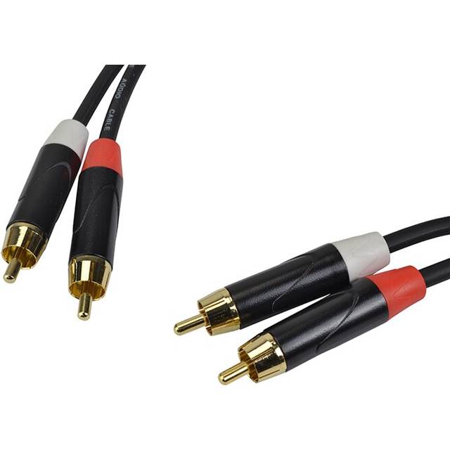 Dual Phono/RCA to Dual Phono/RCA Cable Black - 20M Lead