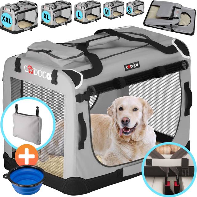Dog Carrier Fabric Grey M 60x42x44cm