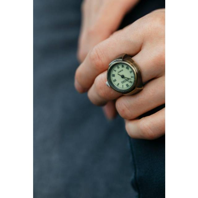 Finger Elastic Punk Hip Hop Watch Ring vintage watch - Silver - One Size
