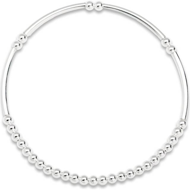John Greed Signature Silver Medium Bead Noodle IMERAKI Bracelet For Women - silver