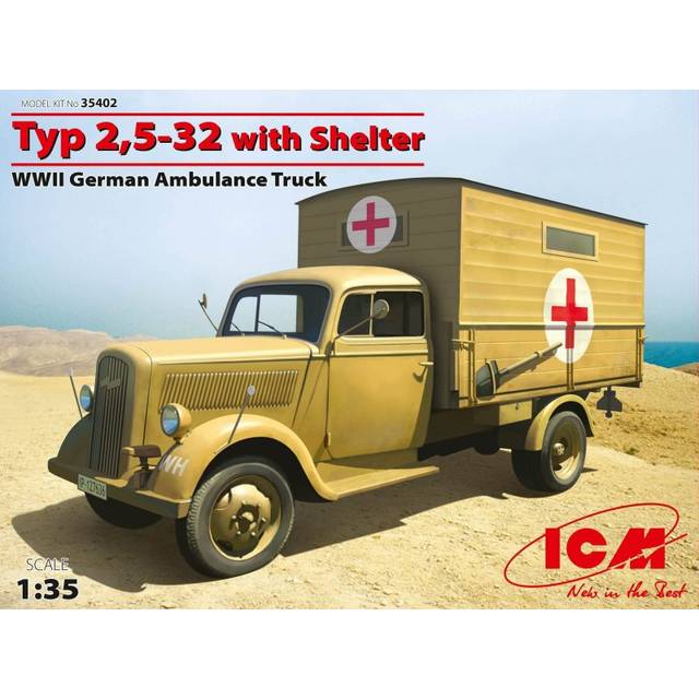 ICM35402 - ICM 1:35 - Typ 2,5-32  W/ Shelter, WWII Ambulance Truck