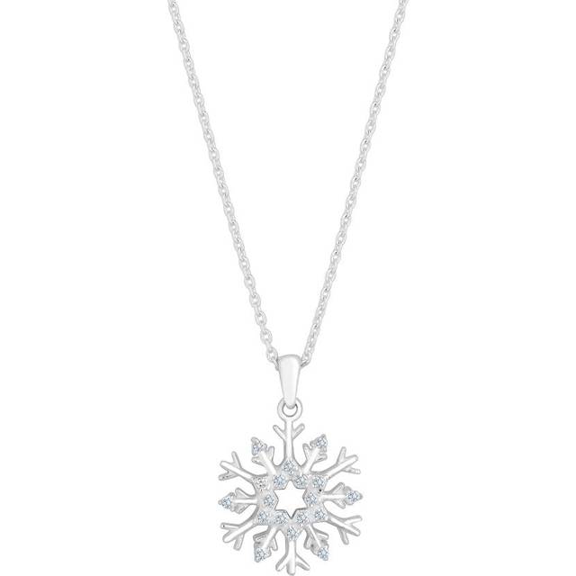 Simply Silver Simply Silver Sterling Silver 925 Snowflake Pendant Necklace