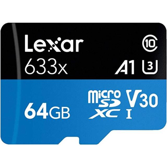 Lexar 64GB Micro SD XC UHS-I U3 Class 10 A1 V30 95MB/S Memory Card