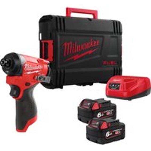 Milwaukee 12V FUEL 1/4 Sub Cordless Impact Driver Kit - 2x 6Ah Batteries Charger and Case