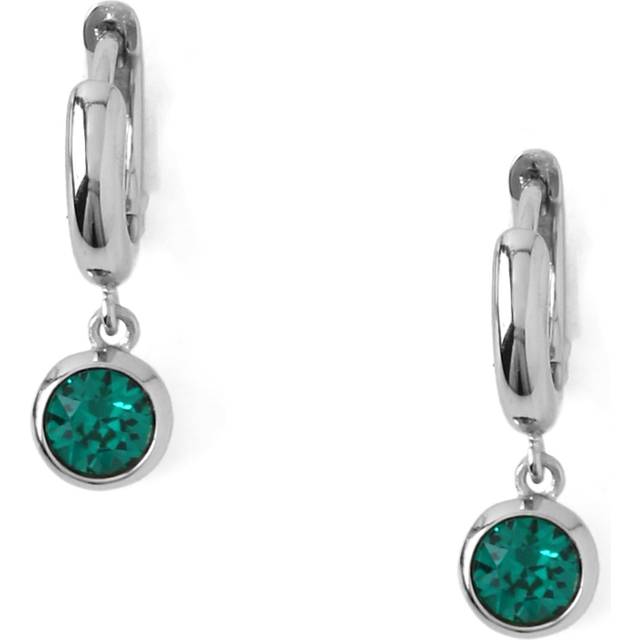 Orelia Swarovski Emerald Drop Huggie Hoop Earrings