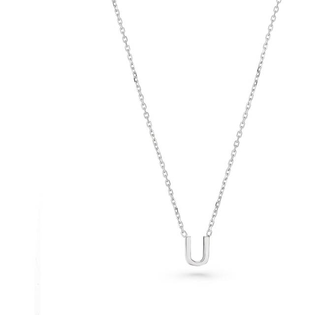 Silver Petite Initial U Necklace