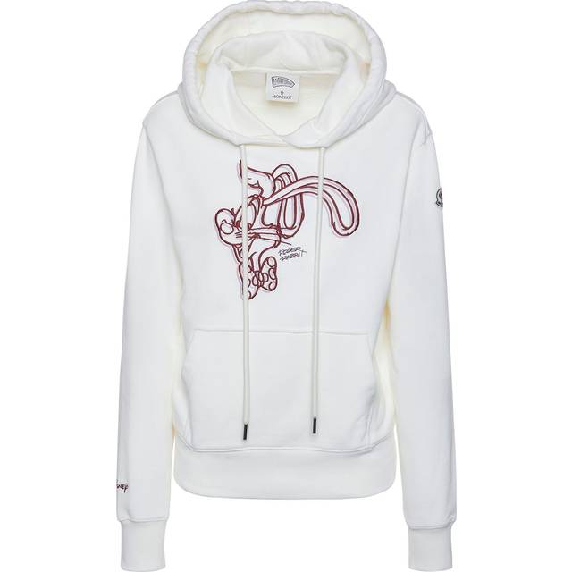 Moncler Off-White Embroidered Hoodie - 032 WHITE - XS