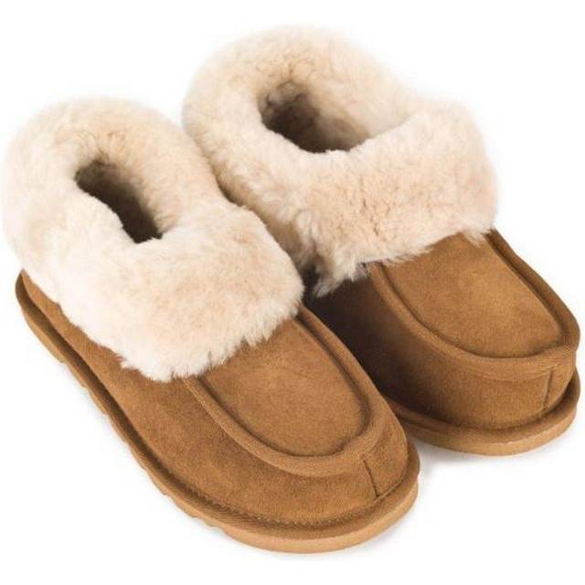 (4 UK, Chestnut) Eastern Counties Leather Womens/Ladies Sheepskin Lined Slipper Boots
