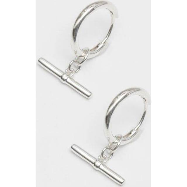 Simply Silver Sterling Silver 925 T Bar Hoop Earrings