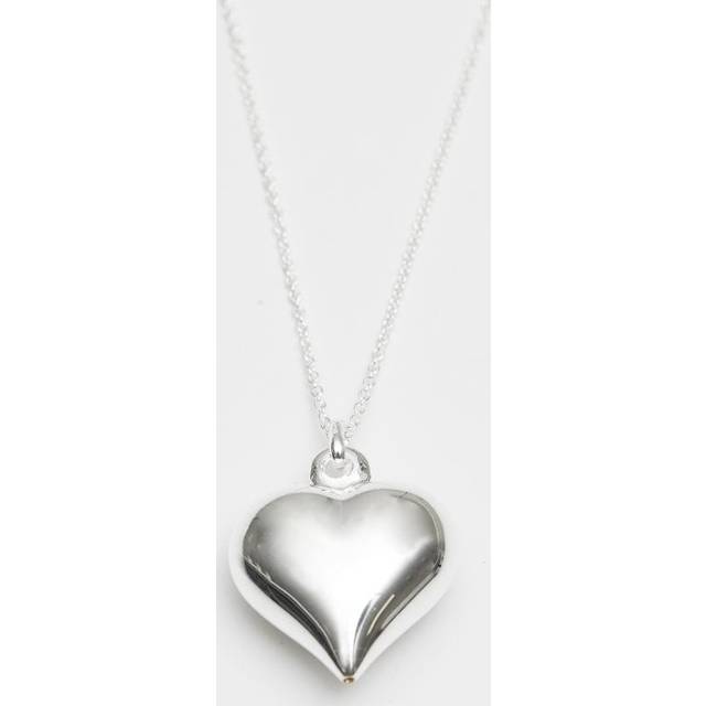Simply Silver Simply Silver Recycled Sterling Silver 925 Polished Puff Heart Necklace