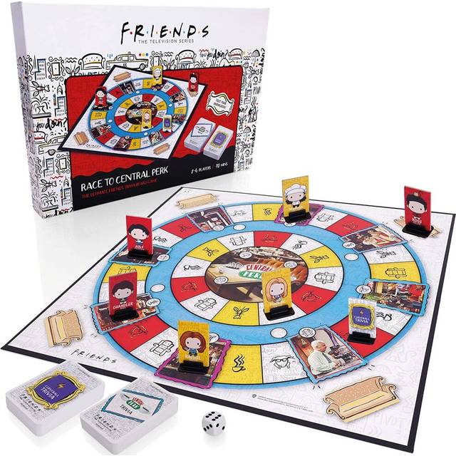 Race To Central Perk, Trivia Card & Board Game, Great Gift For The Series Fans! Family Friendly For 2-4 Players