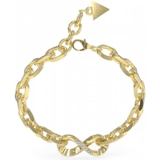 Guess Ladies' Gold Tone Chunky Infinity Curb Chain Bracelet