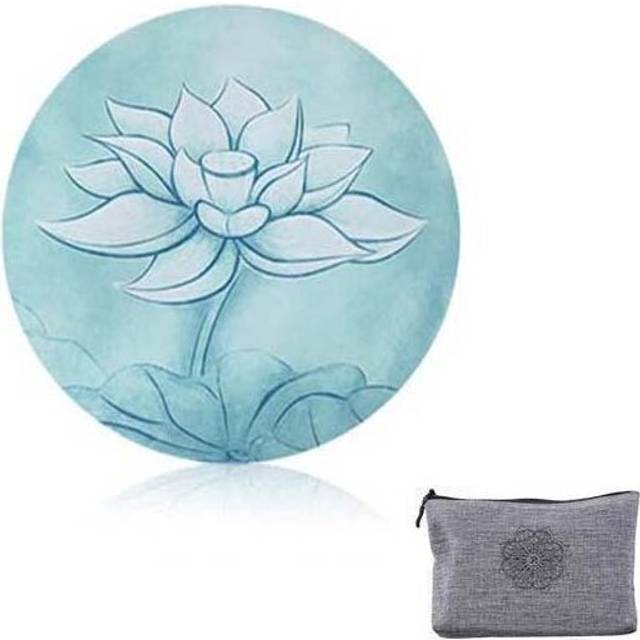 (Style 4) Round Meditation Yoga Mat Printed Portable Foldable Pilates With Storage Bag