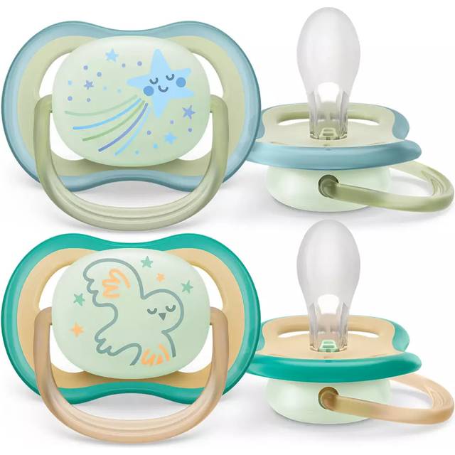 Philips Avent Ultra Air Nattnapp 0-6 månader Grön/Blå 2-pack