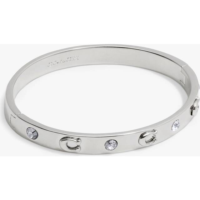 Coach Logo and Crystal Hinged Bangle