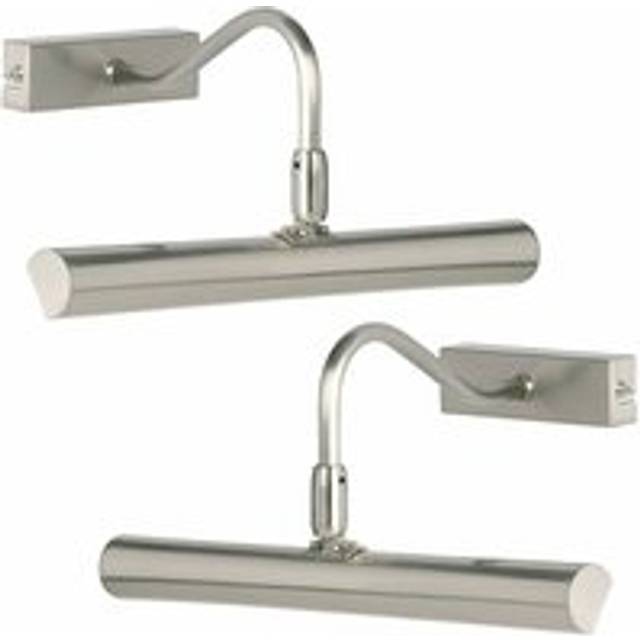 2 PACK LED Picture Wall Light 2.5W Warm White Satin Chrome Over Head Down Lamp