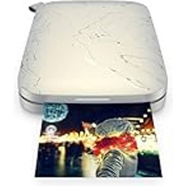 HP Sprocket Select bärbar fotoskrivare (Vit Förmörkelse) skriver omedelbart ut 2x3 "ZINK -klistermärkefoton från din iOS- och Android -enhet