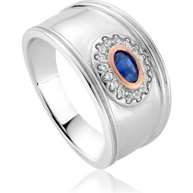 Royal Clogau Sterling Silver Diana Ring with Sapphire & Topaz - Metallics - j