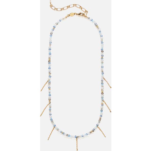 Anni Lu Silver Lining 18-Karat Gold-Plated Beaded Necklace - Blue