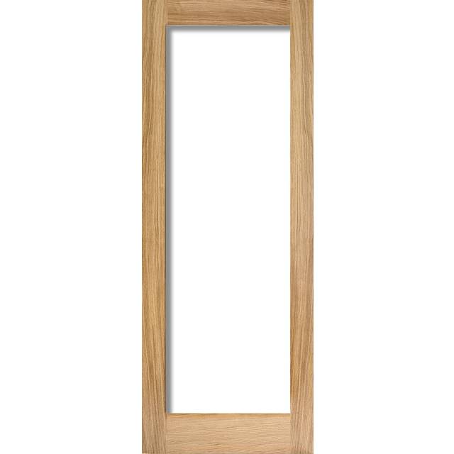 LPD Pattern 10 Solid Core Internal Door - Unfinished - 1P Clear Glazed 1981 x 762mm Oak OP10G30