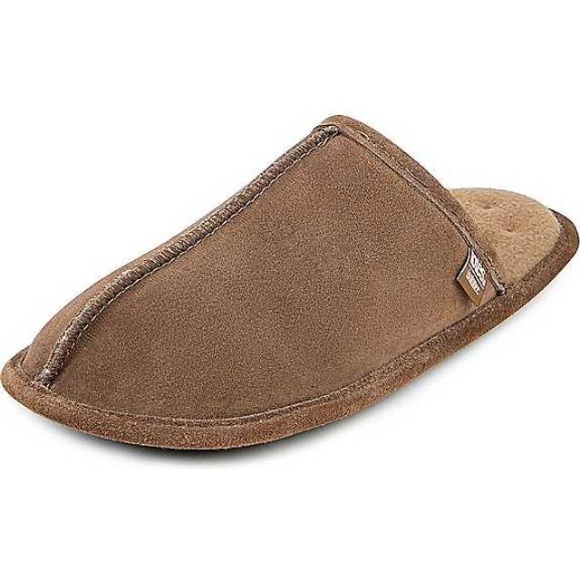 Isotoner® Mens Real Suede Mule Slipper Tan UK Size 8