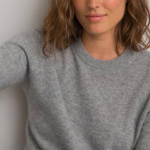 Cashmere Crew Neck Jumper - Grey Marl - XL