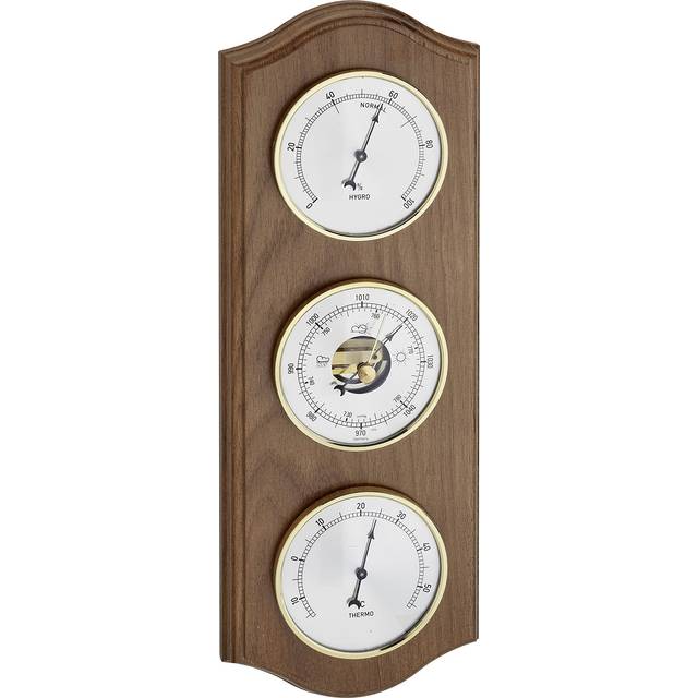 TFA Dostmann Analog väderstation, 20.1076.01.B, inuti, med barometer, hygrometer, termomter, ek/rustik