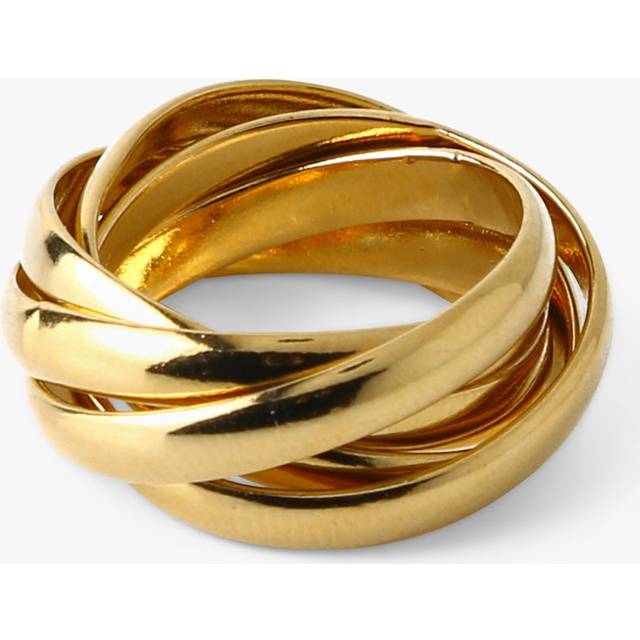 Orelia Interlocking Rings, Pale Gold