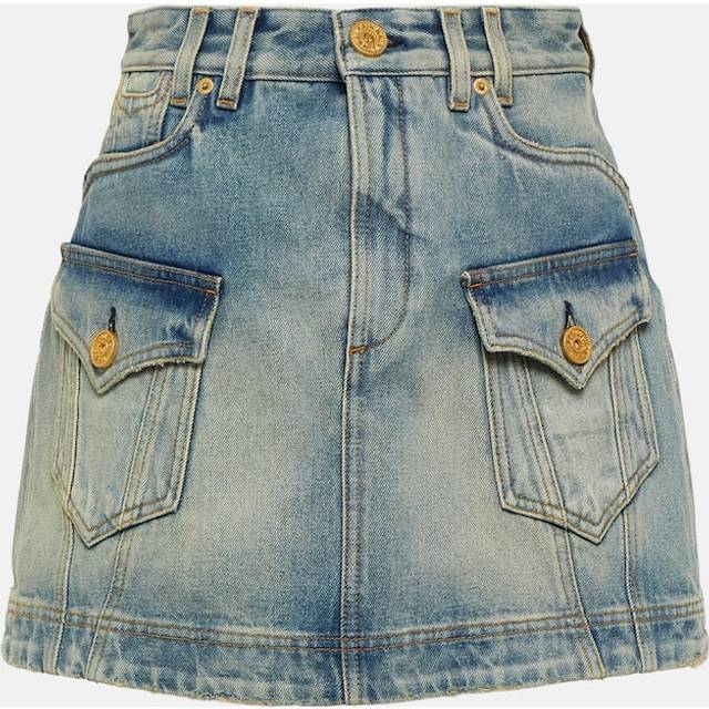 Balmain Blue Western Denim Miniskirt - 6FF Bleu Jean - FR 40