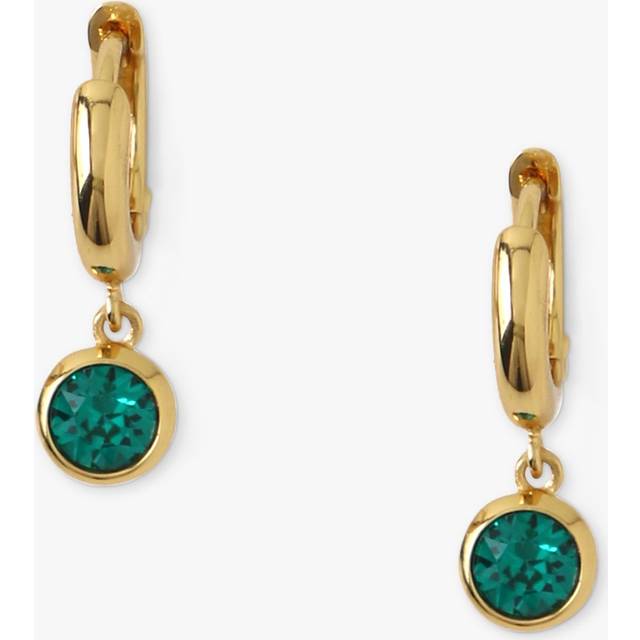 Orelia Swarovski Emerald Drop Huggie Hoop Earrings