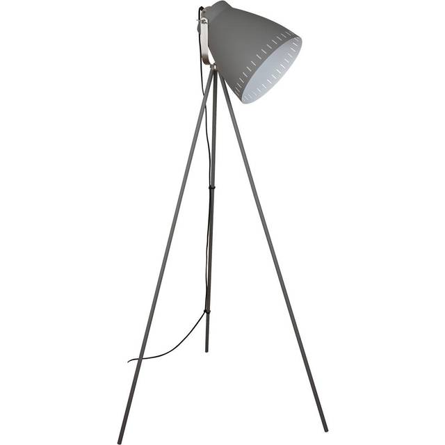 Franklin - Industrial And Retro Floor Lamp Satin Grey 1 Light with Grey Shade, E27 - Italux