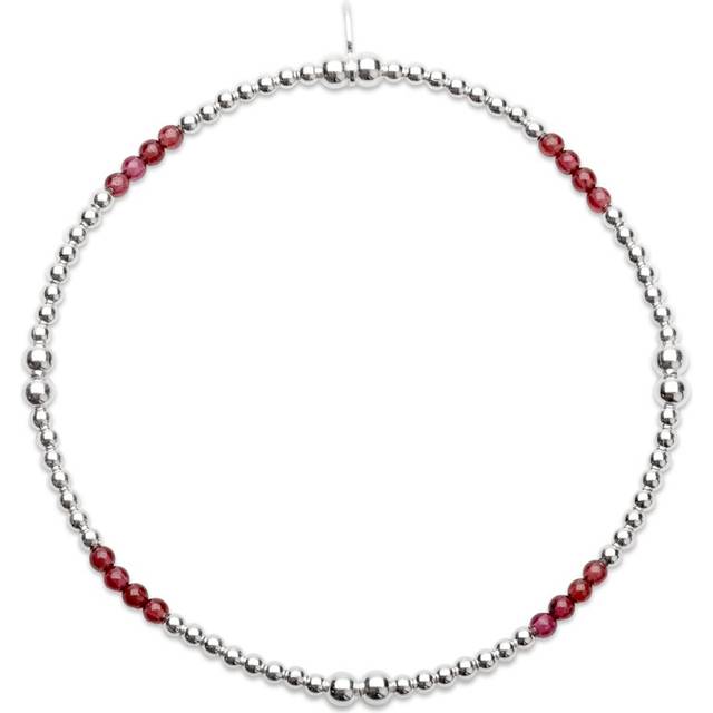 John Greed Signature Silver Bead Garnet IMERAKI Bracelet For Women - silver