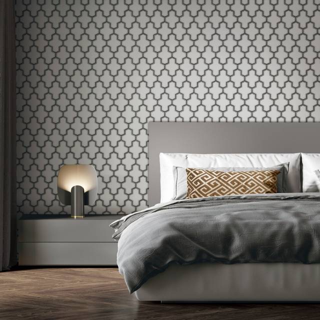 Debona Fabric Touch Vinyl Geometric Wallpaper 9106