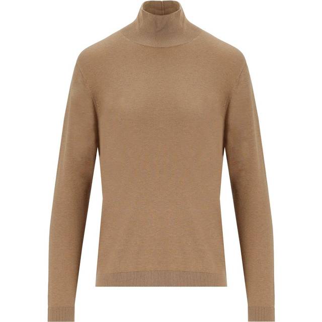 Weekend Max Mara, Stickade tröjor & koftor, Dam, M, Camel Silk Wool Turtleneck Sweater