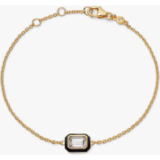 Astley Clarke White Topaz Chain Bracelet, Gold/Black